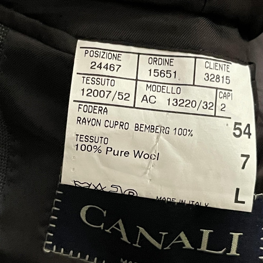Canali Blazer Mens 44L Gray Wool 2 Button Sport Coat Jacket Business Italy EU 54 - Picture 4 of 16